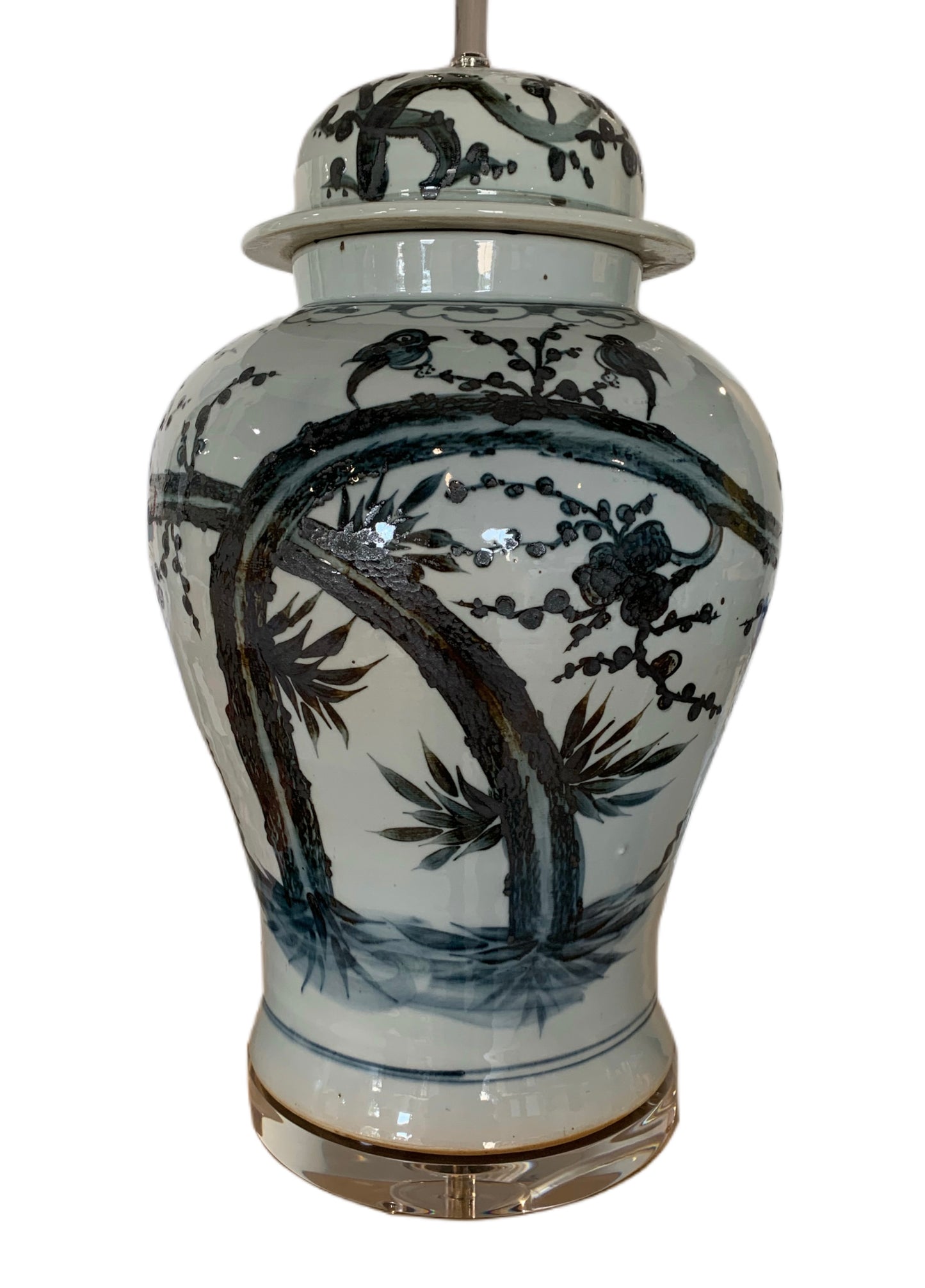 Indigo Treetop Jar Lamp