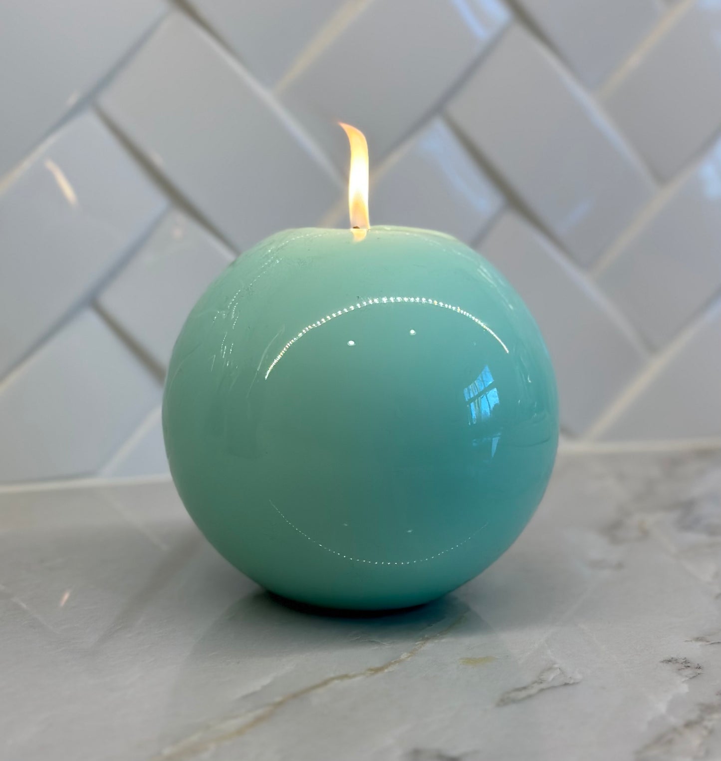 Water Green Sphere Candle