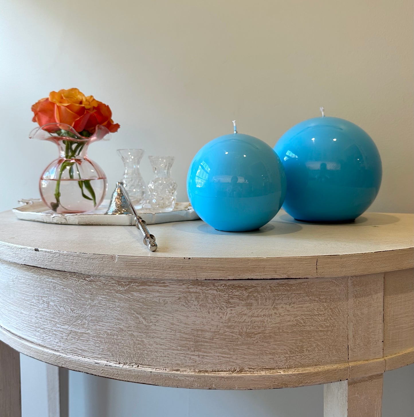 Light Blue Sphere Candle